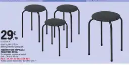 E.Leclerc Tabouret gris empilable tissu pieds métal offre