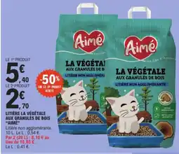 E.Leclerc AIMÉ Litière la végétale aux granulés de bois offre