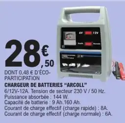 E.Leclerc ARCOLL Chargeur de batteries offre