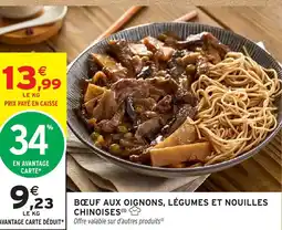 Intermarché Boeuf aux oignons, légumes et nouilles chinoises offre