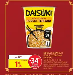 Intermarché DAISUKI Nouilles saveur poulet teriyaki offre