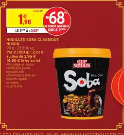 Intermarché NISSIN Nouilles soba classique offre