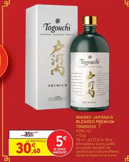 Intermarché TOGOUCHI Whisky japonais blended premium offre