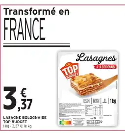 Intermarché TOP BUDGET Lasagne bolognaise offre
