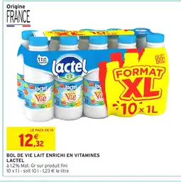 Intermarché LACTEL Bol de vie lait enrichi en vitamines offre