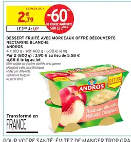 Intermarché ANDROS Dessert fruité avec morceaux offre découverte offre