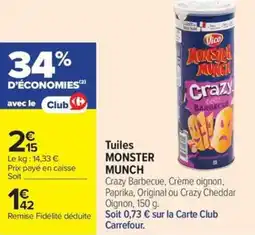 Carrefour Market Tuiles monster munch offre