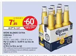 Intermarché CORONA Bière blonde extra offre