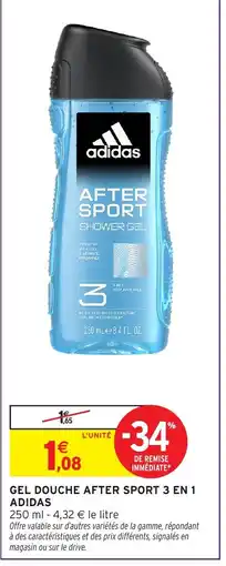 Intermarché ADIDAS Gel douche after sport 3 en 1 offre