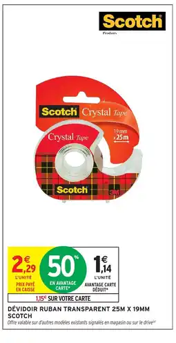 Intermarché SCOTCH Dévidoir ruban transparent 25m x 19mm offre