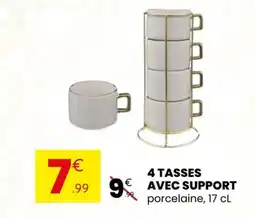 Stokomani 4 tasses avec support offre