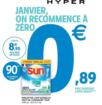 Intermarché Hyper Tablettes Lave-Vaisselle Tout En 1 Standard Sun offre