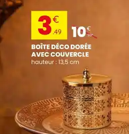 Stokomani Boîte déco dorée avec couvercle offre