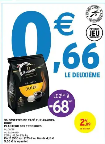 Intermarché Hyper 36 Dosettes de Café Pur Arabica offre