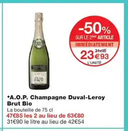 Monoprix A.O.P. Champagne Duval-Leroy Brut Bio offre