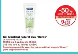 Monoprix DUREX Gel lubrifiant naturel play offre