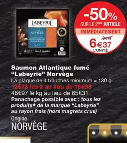 Monoprix LABEYRIE Saumon Atlantique fumé Norvège offre