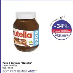 Monoprix NUTELLA Pâte à tartiner offre