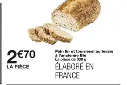 Monoprix Pain lin et tournesol au levain à l'ancienne Bio offre