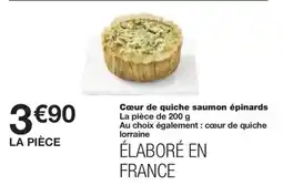Monoprix Cœur de quiche saumon épinards offre