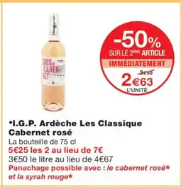 Monoprix I.G.P. Ardèche Les Classique Cabernet rosé offre
