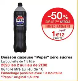 Monoprix PEPSI Boisson gazeuse zéro sucres offre