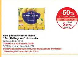 Monoprix SAN PELLEGRINO Eau gazeuse aromatisée Limonata offre
