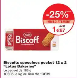 Monoprix LOTUS BAKERIES Biscuits speculoos pocket 12 x 2 offre