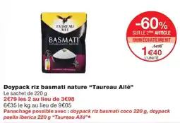 Monoprix TAUREAU AILÉ Doypack riz basmati nature offre