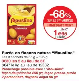 Monoprix MOUSLINE Purée en flocons nature offre