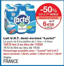 Monoprix LACTEL Lait U.H.T. demi-écrémé offre