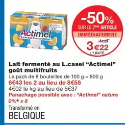 Monoprix ACTIMEL Lait fermenté au L.casei goût multifruits offre