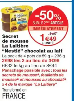 Monoprix NESTLÉ Secret de mousse La Laitière offre