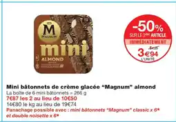 Monoprix MAGNUM Mini bâtonnets de crème glacée almond offre