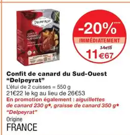 Monoprix DELPEYRAT Confit de canard du Sud-Ouest offre