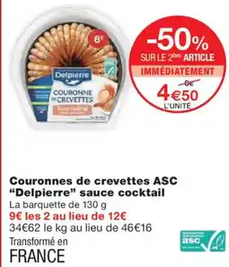 Monoprix DELPIERRE Couronnes de crevettes ASC sauce cocktail offre