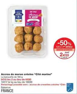 Monoprix CITÉ MARINE Accras de morue créoles offre