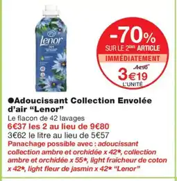 Monoprix LENOR Adoucissant Collection Envolée d'air offre