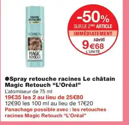 Monoprix L'ORÉAL Spray retouche racines Le châtain Magic Retouch offre
