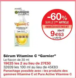 Monoprix GARNIER Sérum Vitamine C offre