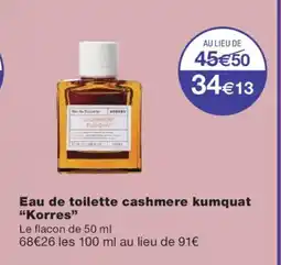 Monoprix KORRES Eau de toilette cashmere kumquat offre