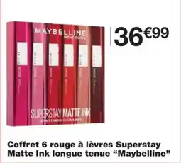 Monoprix MAYBELLINE Coffret 6 rouge à lèvres Superstay Matte Ink longue tenue offre