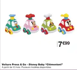 Monoprix CLÉMENTONI Voiture Press & Go - Disney Baby offre