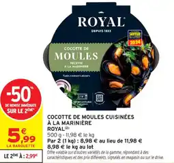 Intermarché Contact Cocotte de moules cuisinées à la marinière royal offre