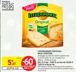 Intermarché Contact Leerdammer original maxi portion offre