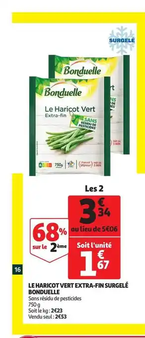 Auchan Le Haricot Vert Extra-fin Surgelé Bonduelle offre