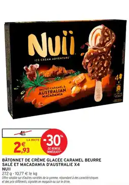 Intermarché Contact Bâtonnet de crème glacée caramel beurre salé et macadamia d'australie x4 offre