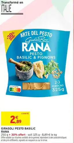 Intermarché Contact Girasoli pesto basilic rana offre