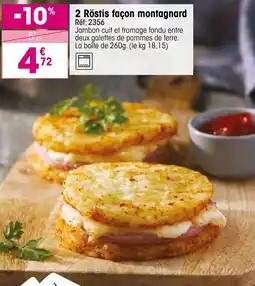 Croque Gel 2 röstis façon montagnard offre