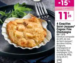Croque Gel 4 coquilles saint-jacques cognac fine champagne offre